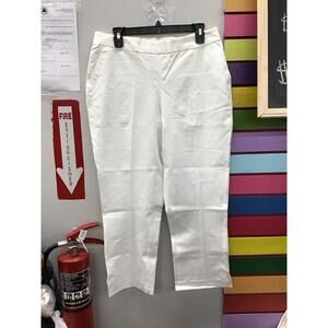 Isaac mizrahi live! 24/7 stretch on straight leg crop 12 reg  bright white new